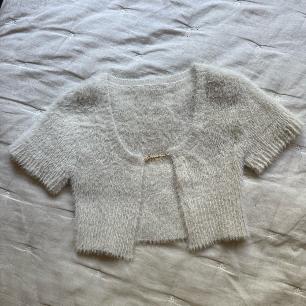 Jacquemus Cream Fuzzy Cardigan